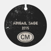 Aangepaste cape May NJ Beach Kerstmis Metalen Ornament (Achterkant)