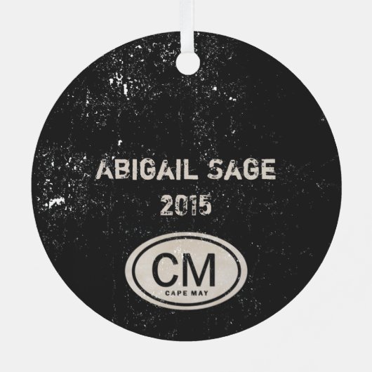 Aangepaste  cape May NJ Beach Kerstmis Metalen Ornament (Achterkant)