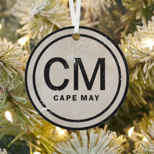 Aangepaste cape May NJ Beach Kerstmis Metalen Ornament (Insitu)