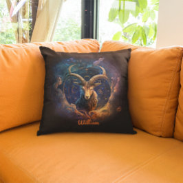 Aangepaste capricorn Zodiac Horoscope Fantasy Sun Kussen