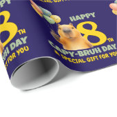 Aangepaste Capybara GELUKKIGE CAPYBRUH DAG 8e Verj Cadeaupapier (Rol Hoek)