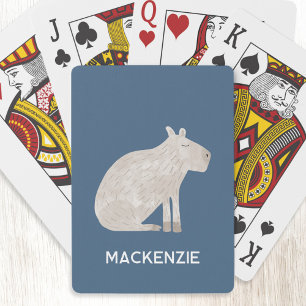Aangepaste capybara met naam pokerkaarten