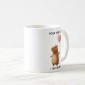 Aangepaste capybara met roze hartballon koffiemok (Voorkant rechts)