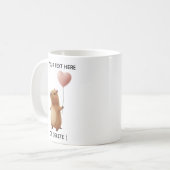 Aangepaste capybara met roze hartballon koffiemok (Voorkant links)