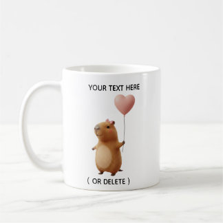 Aangepaste capybara met roze hartballon koffiemok