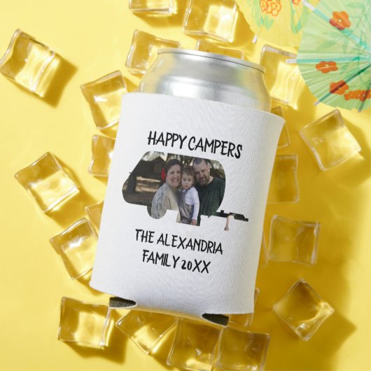 Aangepaste caravan familiefotogelukkige campers blikjeskoeler (Insitu Zomer)