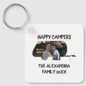 Aangepaste caravan familiefotogelukkige campers sleutelhanger (Voorkant)