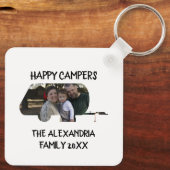 Aangepaste caravan familiefotogelukkige campers sleutelhanger (Achterkant)