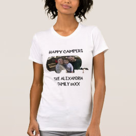 Aangepaste caravan familiefotogelukkige campers t-shirt