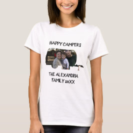 Aangepaste caravan familiefotogelukkige campers t-shirt