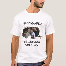 Aangepaste caravan familiefotogelukkige campers