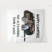 Aangepaste caravan familiefotogelukkige campers wandkleed (Voorkant (horizontaal))
