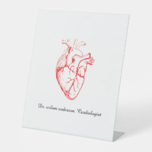 Aangepaste Cardioloog Hart Anatomie Kunst Reclamebord Met Voetstuk