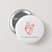Aangepaste cardioloog hartanatomiekunst ronde button 5,7 cm (Voorkant /achterkant)