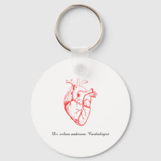 Aangepaste cardioloog hartanatomiekunst sleutelhanger