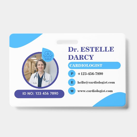 Aangepaste Cardioloog ID Badges Gepersonaliseerd (Voorzijde)