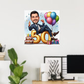 "Aangepaste caricatuur – Stuur je foto voor ontwer Poster (Thuiskantoor)