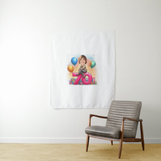 Aangepaste caricatuur – Stuur je foto voor ontwerp Wandkleed