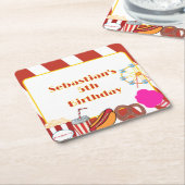 Aangepaste Carnaval Verjaardagsfeest Kartonnen Onderzetters (Schuin)