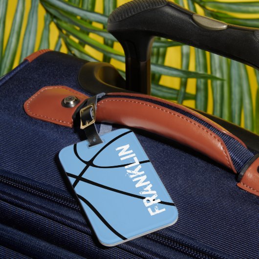 Aangepaste Carolina Blue Basketball-Bagagelabels Bagagelabel (Voorkant Insitu 1)