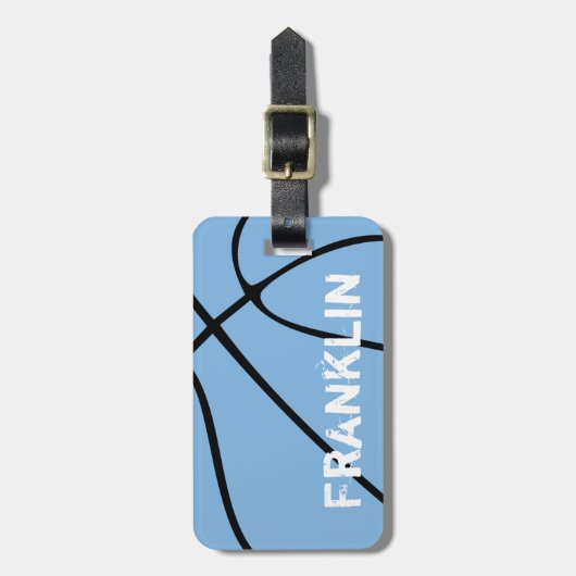 Aangepaste Carolina Blue Basketball-Bagagelabels Bagagelabel (Voorkant verticaal)