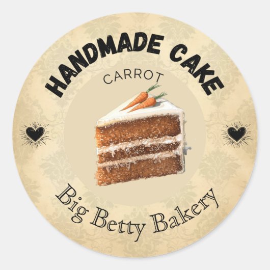 Aangepaste Carrot Cake Labels | Gepersonaliseerde (Voorkant)