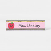 Aangepaste Cartoon Apple en Ruler van leraar Bureau Naambordje (Voorkant)