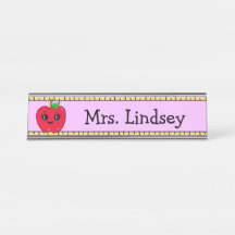 Aangepaste Cartoon Apple en Ruler van leraar