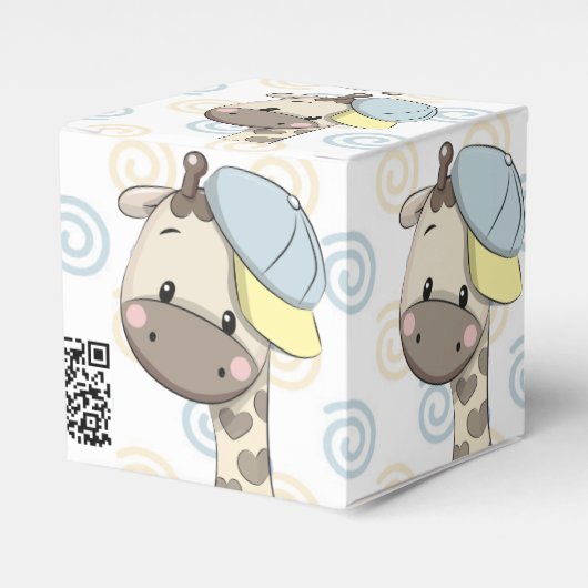 Aangepaste Cartoon Baby Giraffe Bedankdoosjes (Voorkant Zijde)