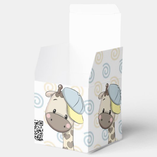 Aangepaste Cartoon Baby Giraffe Bedankdoosjes (Geopend)