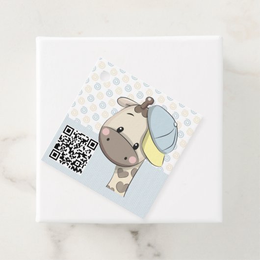 Aangepaste Cartoon Baby Giraffe Bedankjes Labels (In situ)
