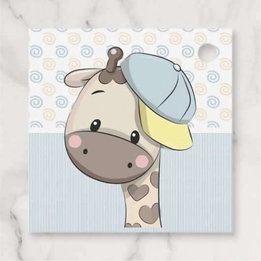 Aangepaste Cartoon Baby Giraffe Bedankjes Labels (Achterkant)