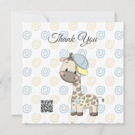 Aangepaste Cartoon Baby Giraffe Hartelijk dank Bedankkaart