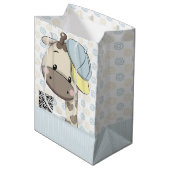 Aangepaste Cartoon Baby Giraffe Medium Cadeauzakje (Voorkant Gekanteld)