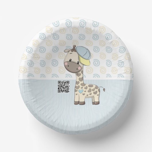 Aangepaste Cartoon Baby Giraffe Papier Bowl Papieren Kommen (Voorkant)