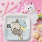 Aangepaste Cartoon Baby Giraffe Papieren Borden Bordje (Feest)