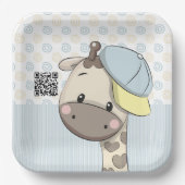 Aangepaste Cartoon Baby Giraffe Papieren Borden Papieren Bordje (Voorkant)