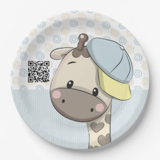 Aangepaste Cartoon Baby Giraffe Papieren Bordje