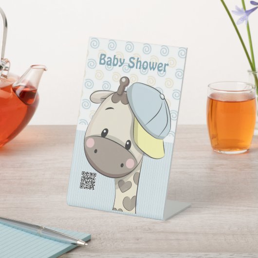 Aangepaste Cartoon Baby Giraffe Reclamebord Met Voetstuk (Insitu)