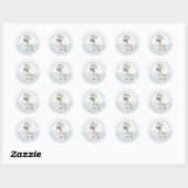 Aangepaste Cartoon Baby Giraffe Ronde Sticker (Vel)