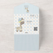 Aangepaste Cartoon Baby Giraffe Uitnodiging (Buitenkant)