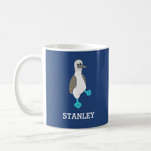 Aangepaste Cartoon blauw-gepoot Booby Bird Koffiemok (Links)