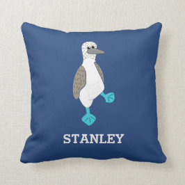 Aangepaste Cartoon blauw-gepoot Booby Bird Kussen