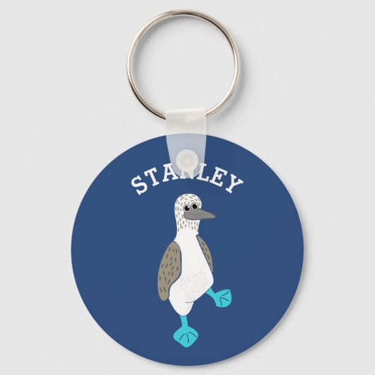 Aangepaste Cartoon blauw-gepoot Booby Bird Sleutelhanger (Voorkant)