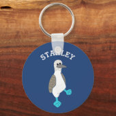 Aangepaste Cartoon blauw-gepoot Booby Bird Sleutelhanger (Voorkant)