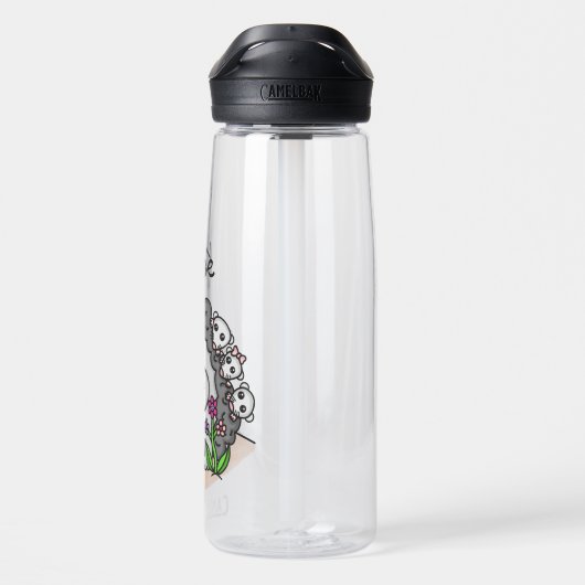 Aangepaste Cartoon egel Waterfles (Achterkant)