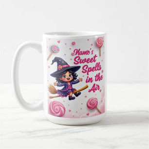 Aangepaste Cartoon Heks & Snoep Sky Hot Chocolate Koffiemok