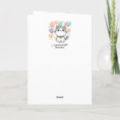 Aangepaste Cartoon kat en kleurrijke Verjaardag Kaart (Achterkant)