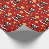 Aangepaste cartoon kerstmeisje cadeaupapier (Hoek)