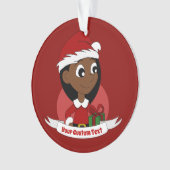 Aangepaste cartoon kerstmeisje ornament (voorkant)